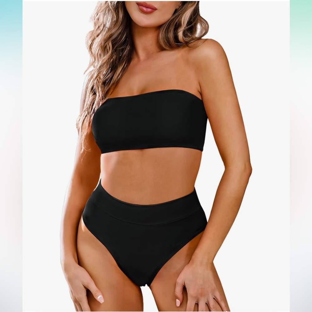 Women removable strap wrap padded cheeky high waist bikini set size NEW